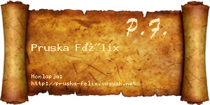 Pruska Félix névjegykártya